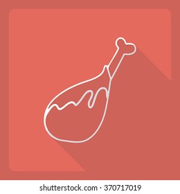 Flat modern design with shadow  Icon chicken legs