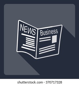 Flat modern design with shadow  Icon newspaper