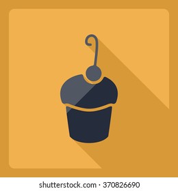 Flat modern design with shadow  Icon cake