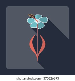 Flat modern design with shadow Icon  flower