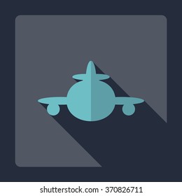 Flat modern design with shadow Icon  plane aircraft