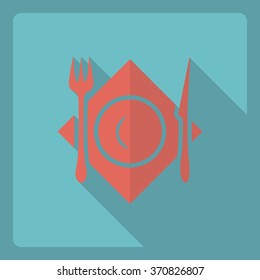 Flat modern design with shadow  Icon table setting