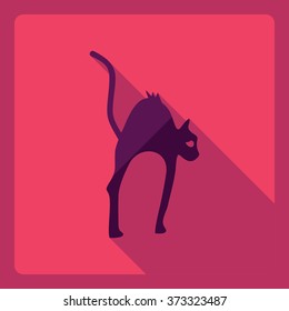 Flat modern design with shadow  Icon cat