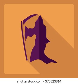 Flat modern design with shadow  Icon grim 