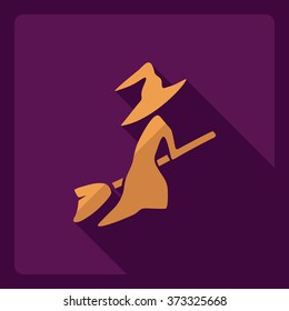 Flat modern design with shadow  Icon witch