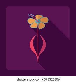 Flat modern design with shadow Icon  flower