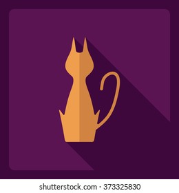 Flat modern design with shadow  Icon cat