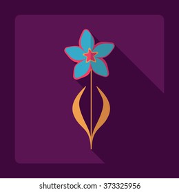 Flat modern design with shadow Icon  flower