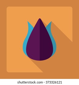 Flat modern design with shadow Icon  flower