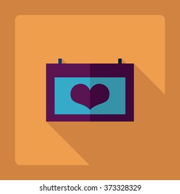 Flat modern design with shadow Icon  love letter