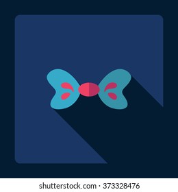 Flat modern design with shadow Icon  butterfly on neck