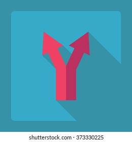 Flat modern design with shadow Icon  arrow