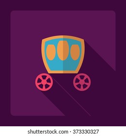 Flat modern design with shadow Icon  carriage