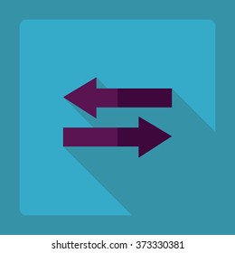 Flat modern design with shadow Icon  arrow