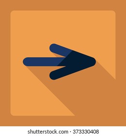 Flat modern design with shadow Icon  arrow