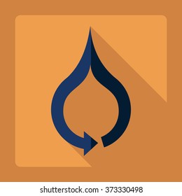 Flat modern design with shadow Icon  arrow