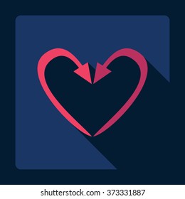 Flat modern design with shadow Icon  arrow