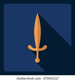 Flat modern design with shadow  Icon sword