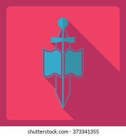 Flat modern design with shadow  Icon sword