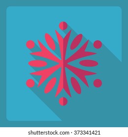 Flat modern design with shadow  Icon snowflake