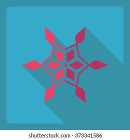 Flat modern design with shadow  Icon snowflake