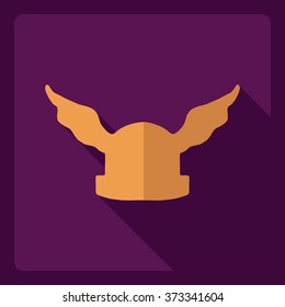 Flat modern design with shadow  Icon helmet barbarian