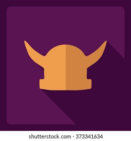 Flat modern design with shadow  Icon helmet barbarian