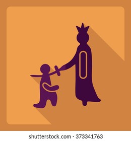 Flat modern design with shadow  Icon medieval