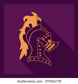 Flat modern design with shadow  Icon Helm knight
