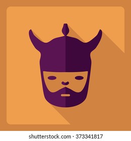 Flat modern design with shadow  Icon helmet barbarian
