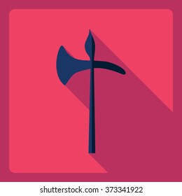 Flat modern design with shadow  Icon battle Axe