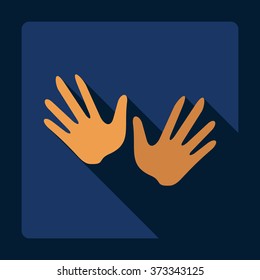 Flat modern design with shadow Icon  fingerprints