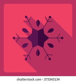 Flat modern design with shadow  Icon snowflake
