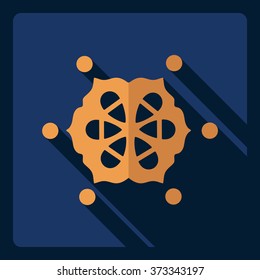 Flat modern design with shadow  Icon snowflake