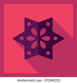 Flat modern design with shadow  Icon snowflake
