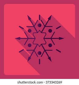 Flat modern design with shadow  Icon snowflake