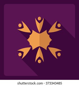 Flat modern design with shadow  Icon snowflake