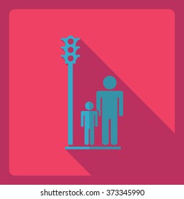 Flat modern design with shadow  Icon father son