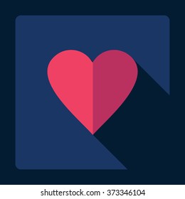 Flat modern design with shadow Icon  heart