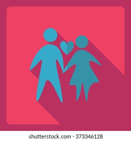 Flat modern design with shadow  Icon couple in love