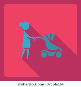 Flat modern design with shadow  Icon mother with her baby