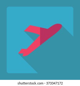 Flat modern design with shadow Icon  plane aircraft