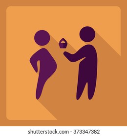 Flat modern design with shadow  Icon pregnancy