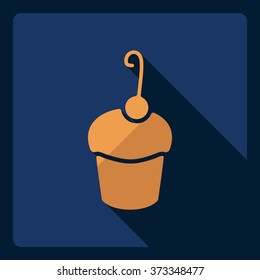 Flat modern design with shadow  Icon cake