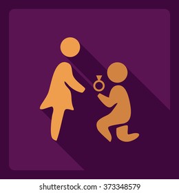 Flat modern design with shadow  Icon marriage