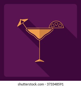 Flat modern design with shadow  Icon cocktail