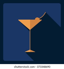 Flat modern design with shadow  Icon cocktail