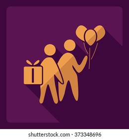 Flat modern design with shadow  Icon vacation
