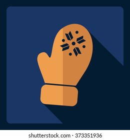 Flat modern design with shadow  Icon mitten