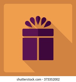 Flat modern design with shadow  Icon Christmas gift 